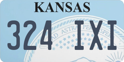 KS license plate 324IXI