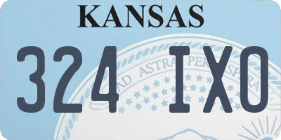 KS license plate 324IXO