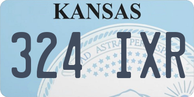 KS license plate 324IXR