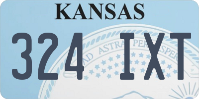 KS license plate 324IXT