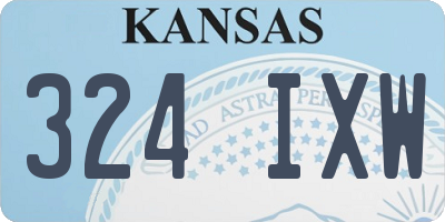 KS license plate 324IXW