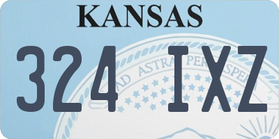 KS license plate 324IXZ