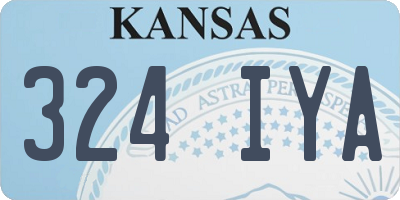 KS license plate 324IYA