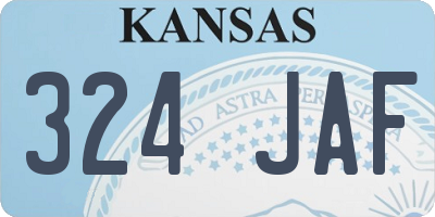 KS license plate 324JAF