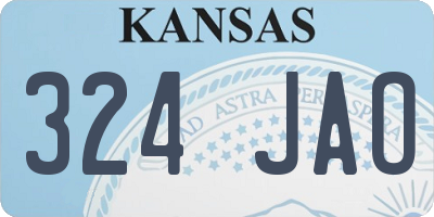 KS license plate 324JAO