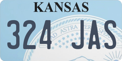 KS license plate 324JAS