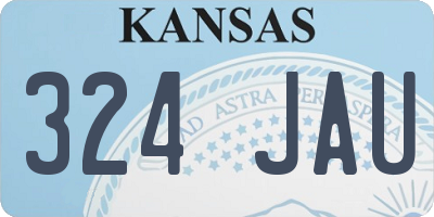 KS license plate 324JAU