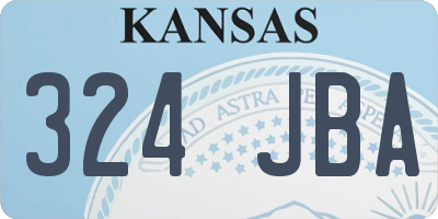 KS license plate 324JBA