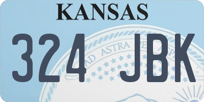 KS license plate 324JBK