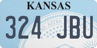 KS license plate 324JBU