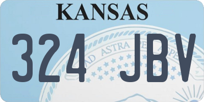 KS license plate 324JBV