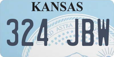 KS license plate 324JBW