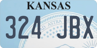 KS license plate 324JBX