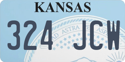 KS license plate 324JCW