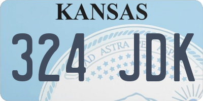 KS license plate 324JDK