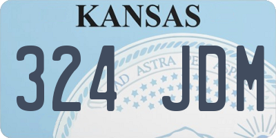 KS license plate 324JDM