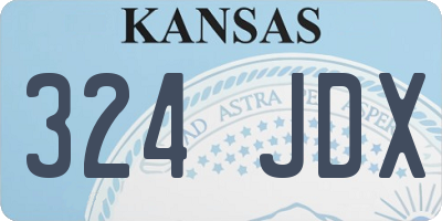 KS license plate 324JDX