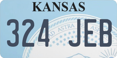 KS license plate 324JEB