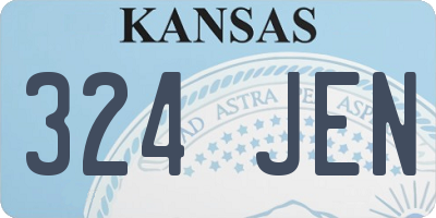 KS license plate 324JEN