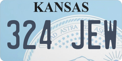 KS license plate 324JEW