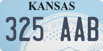 KS license plate 325AAB