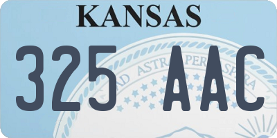 KS license plate 325AAC