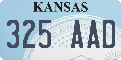 KS license plate 325AAD