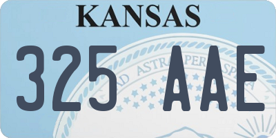 KS license plate 325AAE