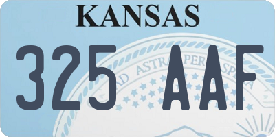 KS license plate 325AAF