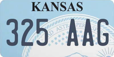 KS license plate 325AAG