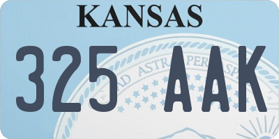 KS license plate 325AAK