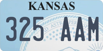 KS license plate 325AAM