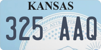 KS license plate 325AAQ