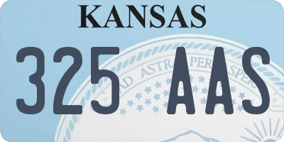 KS license plate 325AAS