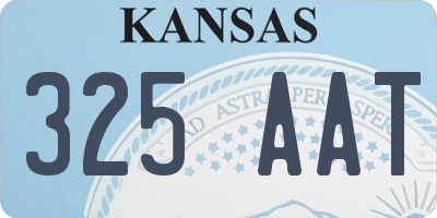 KS license plate 325AAT