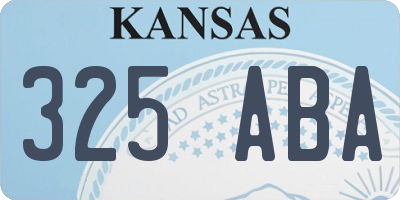 KS license plate 325ABA