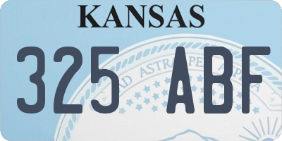 KS license plate 325ABF