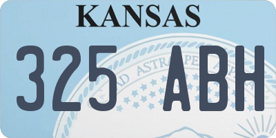 KS license plate 325ABH