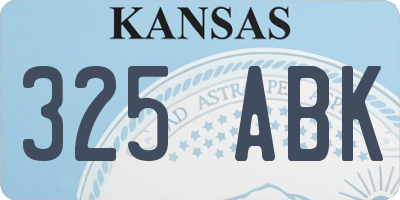KS license plate 325ABK