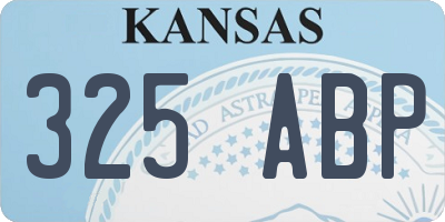 KS license plate 325ABP