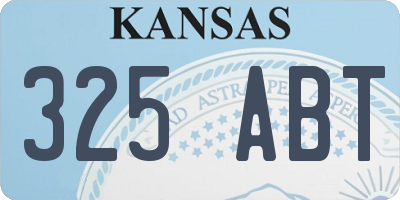 KS license plate 325ABT