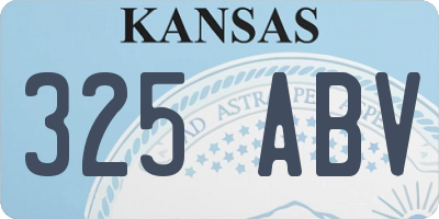 KS license plate 325ABV