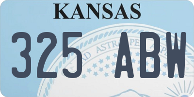 KS license plate 325ABW