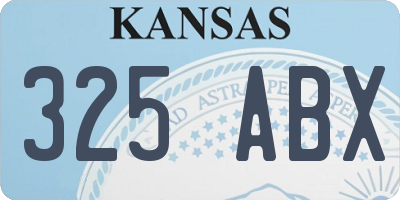 KS license plate 325ABX