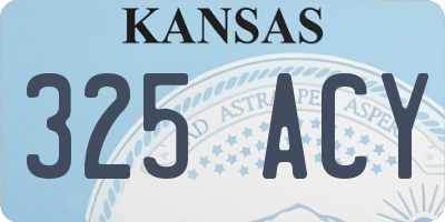 KS license plate 325ACY