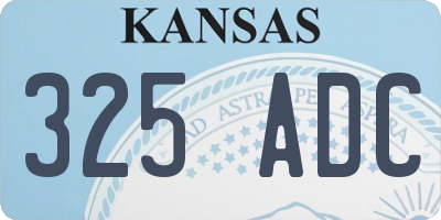 KS license plate 325ADC