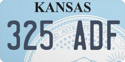 KS license plate 325ADF