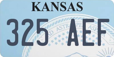 KS license plate 325AEF