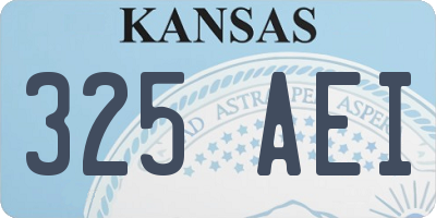 KS license plate 325AEI
