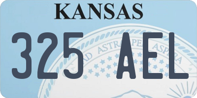 KS license plate 325AEL